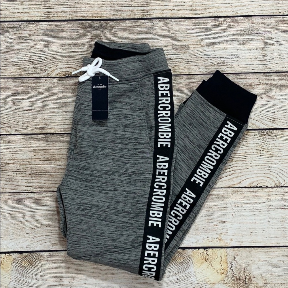 Abercrombie Kids Boys Active Logo Tape Joggers NWT